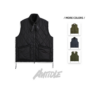 Taion/Military Down Vest男女立领两面穿羊羔毛羽绒马甲R002BML