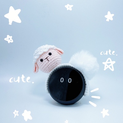 蔚来汽车nomi毛线帽棉花娃娃es7es6等汽车装饰咩咩羊发箍新品