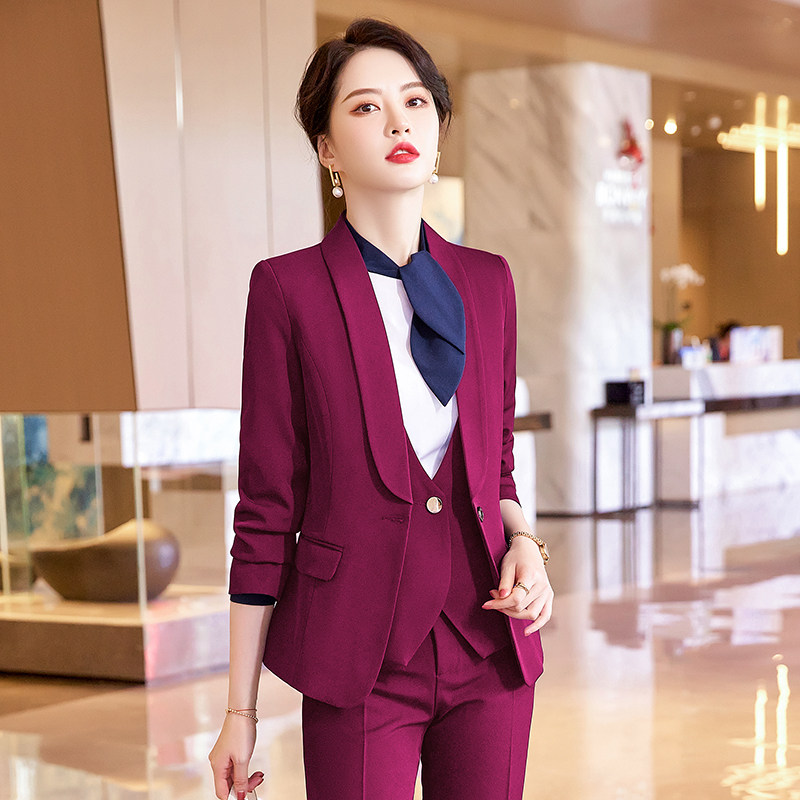 单件/套装酒店前台长袖西服商务工装工作服售楼珠宝美容院制服女
