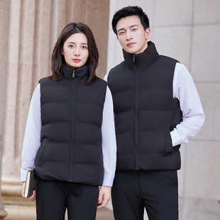 男女职业装棉马甲棉服冬酒店前台接待工装物业经理工作服外套保暖