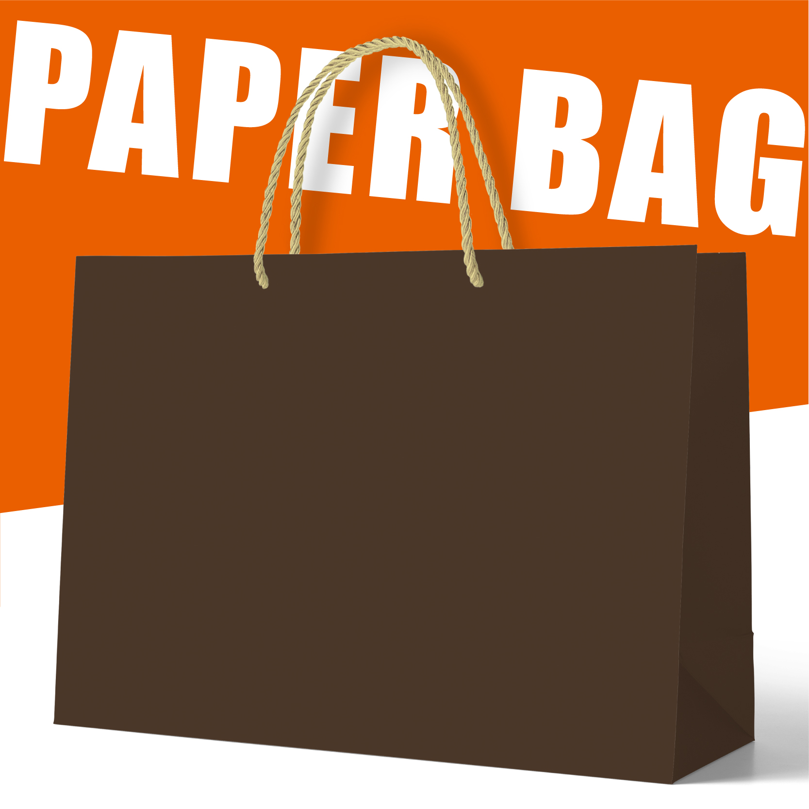 个性撞色咖色手提袋服装店袋子订做创意礼品装纸袋高档购物袋大号