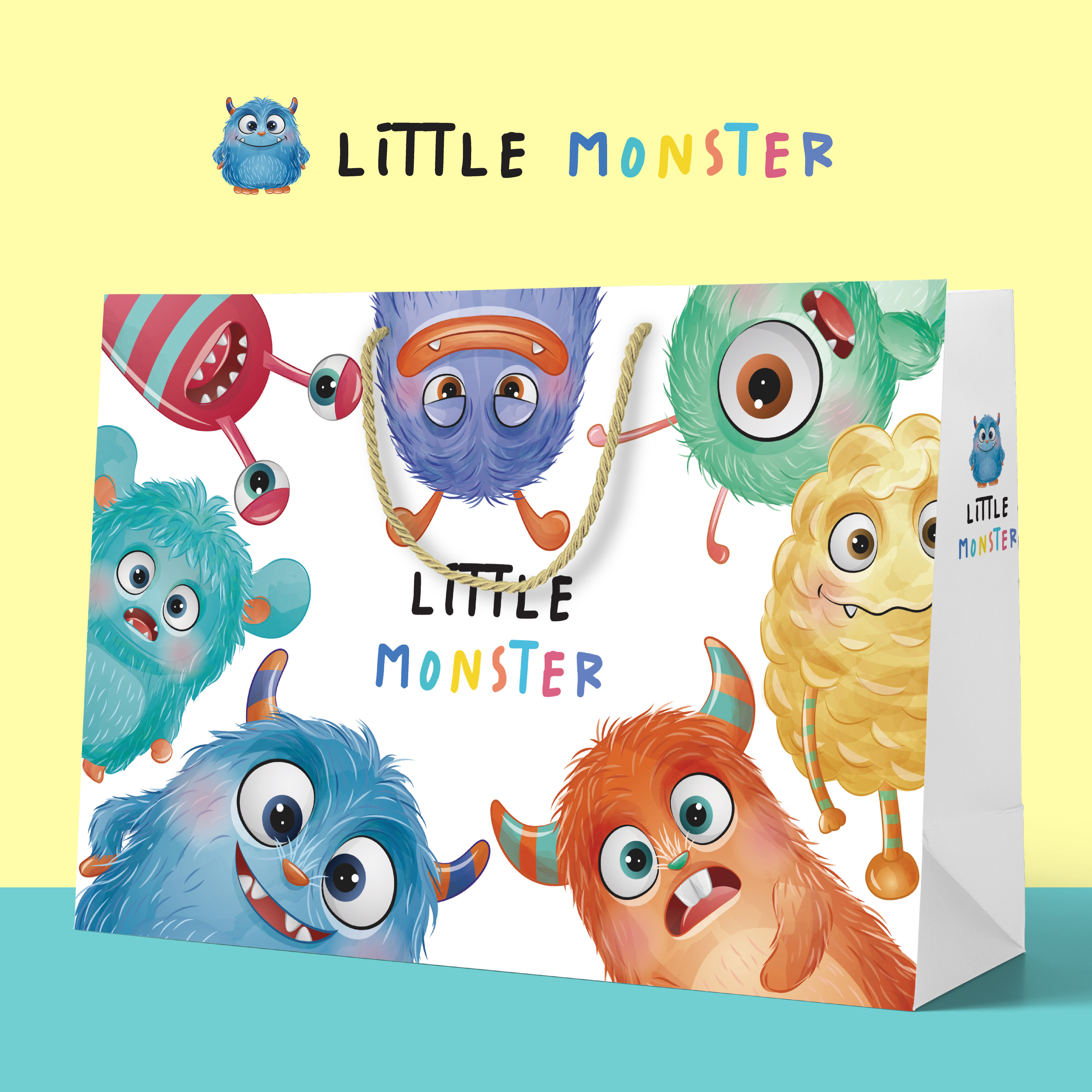 可爱卡通礼品袋大号加厚纸袋搞怪生日派对礼物手提袋活动包装批发