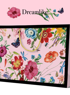 简约时尚文艺礼品袋高档高颜值大号手提袋服装店轻奢精美礼物纸袋