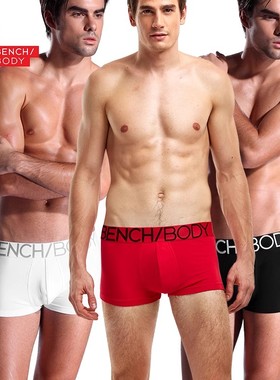 BENCH/BODY/奔趣新年本命年大红纯棉四角裤中腰男平角内裤BUX2032