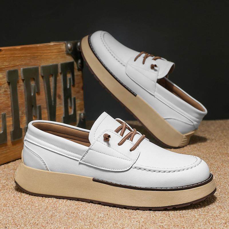 男鞋秋冬季2025新款纯白色休闲皮鞋男士潮流软底一脚蹬乐福豆豆鞋,流行男鞋,乐福鞋（豆豆鞋）,淘宝优惠券,粉丝福利购,淘宝优惠卷
