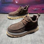 2025新款 休闲厚底防滑工装 冬季 男款 靴 复古百搭增高板鞋 马丁靴男鞋