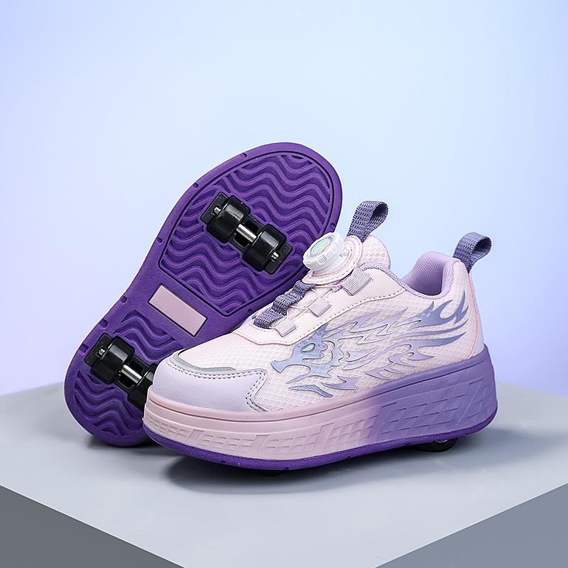 女童暴走鞋2024春季新款四轮儿童运动溜冰鞋中大童透气女孩轮滑鞋