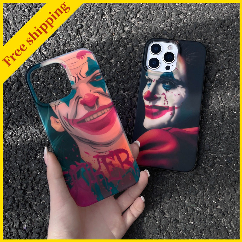 New Black Joker Phone cover For iPhone 13/14/15/16 Pro Max clown case cool man Arthur Fleck casing