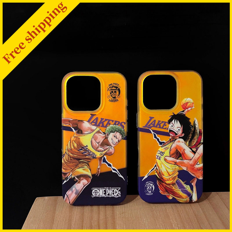 New One Piece Phone case Japan anime cover for iPhone 13 14 15 16 pro max lakers casing Zoro/Luffy
