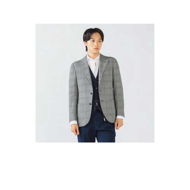 代购BEAMS男士夹克保暖挺括格纹羊毛商务通勤外套爆款休闲