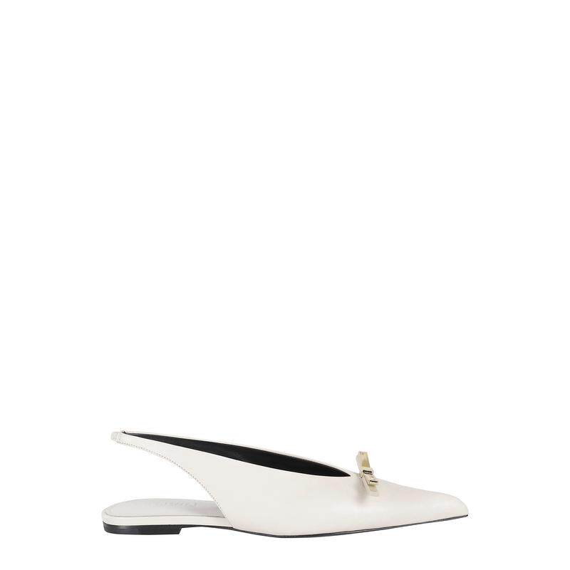 代购Lanvin女士穆勒鞋舒适轻便软底透气白色尖头后空