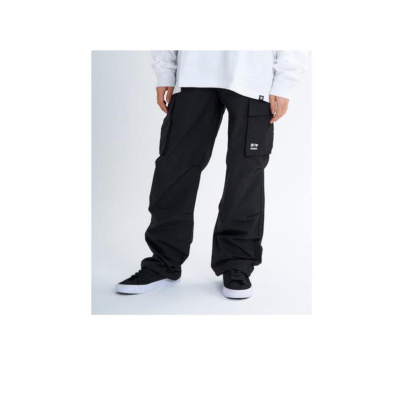 代购Quiksilver女士休闲裤伸缩多袋宽松黑色休闲日常长裤百搭