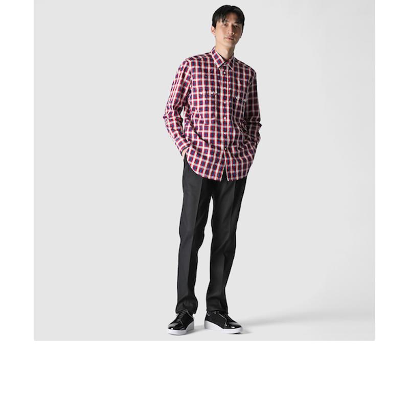 代购LANVIN浪凡男士休闲裤舒适弹力修身黑色办公日常长裤百搭