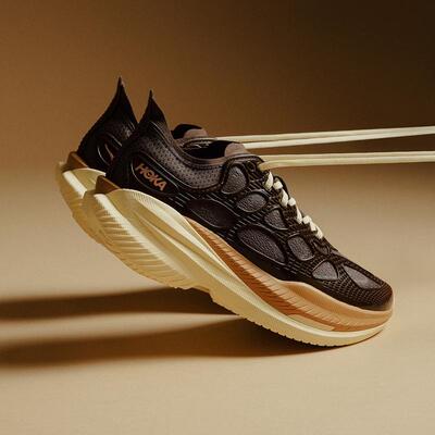 代购HOKA Mach X Caged联名款未来感半透明网面拼接男女低帮运动