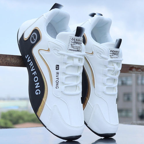 男鞋跑步鞋皮面2024秋冬新款防臭时尚休闲运动鞋男款防滑老爹鞋子