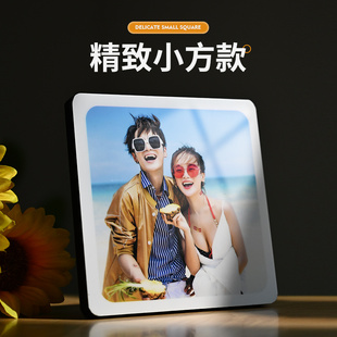 洗照片做成相框摆台定制水晶摆件创意精致九宫格迷你5小6寸正方形