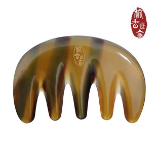 五爪按摩梳牛角梳头部经络梳五经梳天然五指梳静电防专用五齿梳子