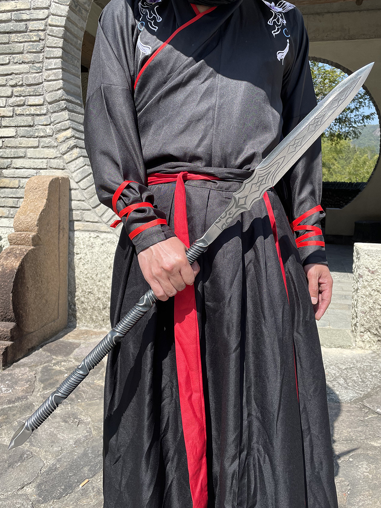 高锰钢一体锻打长枪红缨枪