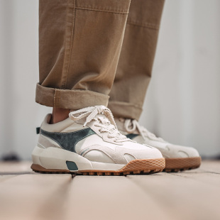 马登男鞋春季新款美式休闲鞋低帮老爹鞋百搭潮流慢跑鞋复古运动鞋