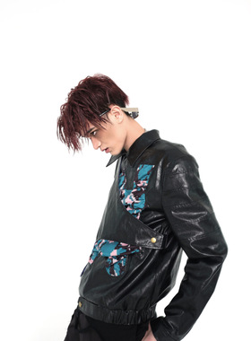 M0321原创秋冬男女黑色皮衣 立领皮夹克大衣复古设计师小众小心机