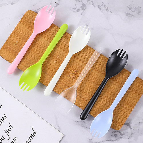 一次性勺子叉子叉勺一体单独包装