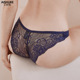 艾舒客蕾丝内裤 透气 衩薄款 女性感诱惑低腰三角裤 头纯全棉底档短裤
