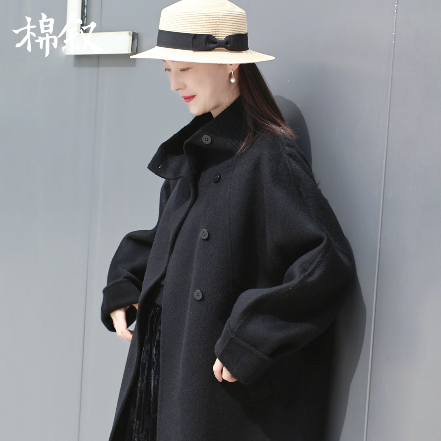 中长款双排扣呢大衣冬装女