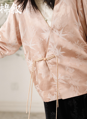 棉叙新中式锦缎国风改良宽松盘扣上衣复古老钱风春秋外套女24073