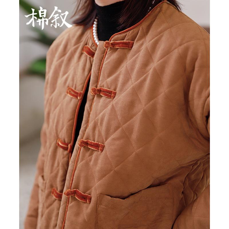 棉叙复古宽松圆领棉衣