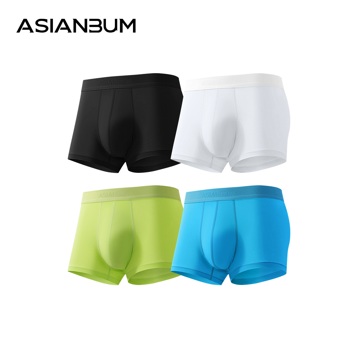 Asianbum男士内裤冰感丝滑简约性感简约日常时尚U凸透气平角四角
