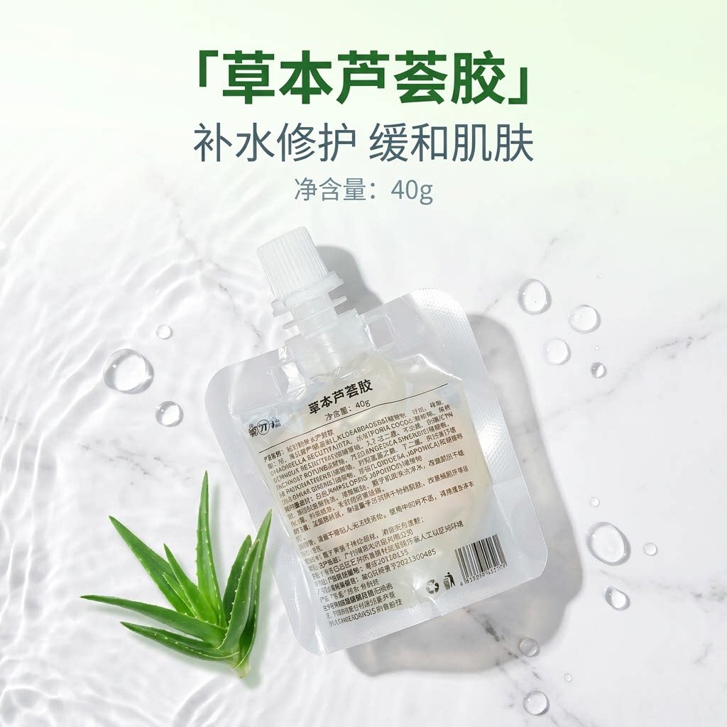 手工库拉索纯天然芦荟睡眠面膜晒补水保湿免洗干敏红救星晒晒救星