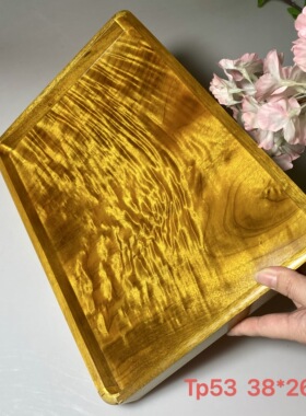 金丝楠木托盘实木送礼古典中式水波纹新品