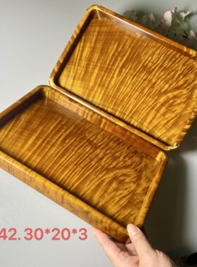 金丝楠托盘小叶桢楠精品满纹龙胆水波水果盘零食盘中式古风收纳盘