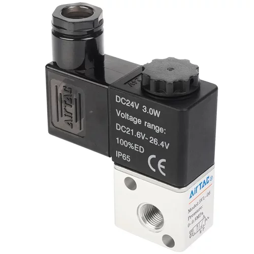 AirTac/亚德客三口二位电磁阀3V106B 3V106A DC24V 3V1M5B 3V1M5A