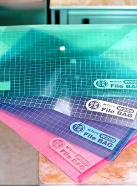 晨光文件袋ADM94516纽扣透明A4学生公资料试卷加厚文件袋