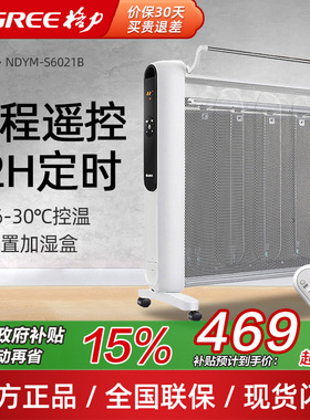 格力硅晶电热膜电暖器家用取暖器速热定时遥控无光NDYM-S6021B