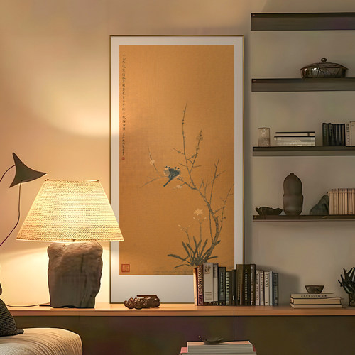 宋代美学金箔画 画中国风花鸟走廊过道背景墙高端入户玄关新中式