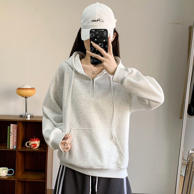 慵懒风时尚潮流连帽针织衫