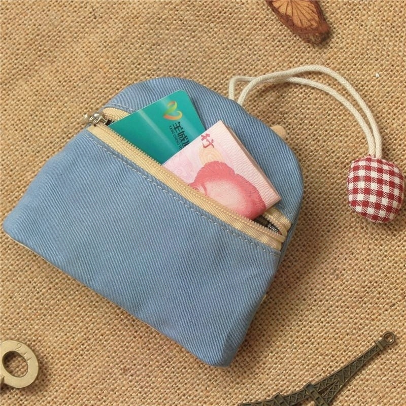 韩国可爱抽拉式钥匙扣挂包门禁卡套布艺女式款韩版小零钱收纳免邮