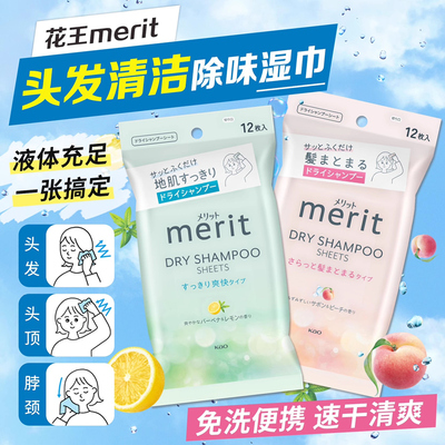 日本花王头发免洗湿巾蓬松除汗味