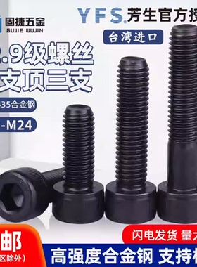 M2M2.5M3M4M5M6M8-M24台湾进口芳生12.9级内六角圆柱头螺丝钉螺栓