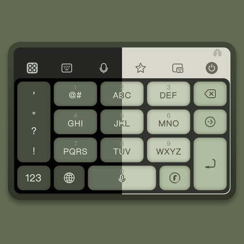 绿 安卓苹果双系统官方百度输入法极简皮肤 9/14/18/26键智能双色