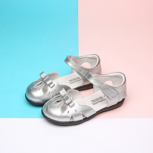 百慕达女童鞋包头凉鞋真皮儿童夏季牛皮新款宝宝小孩中大童公主鞋