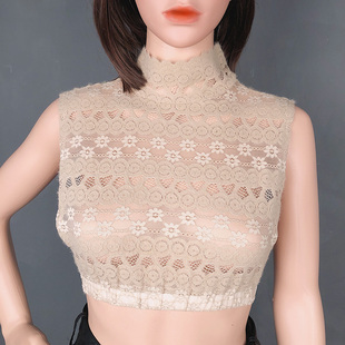 波浪花边蕾丝高领立领假领子衬衫配饰女百搭春夏季配毛衣卫衣假领