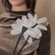 立体网纱花朵飘带领花荷叶胸花别针布艺配饰装 韩版 百搭2024新款 饰