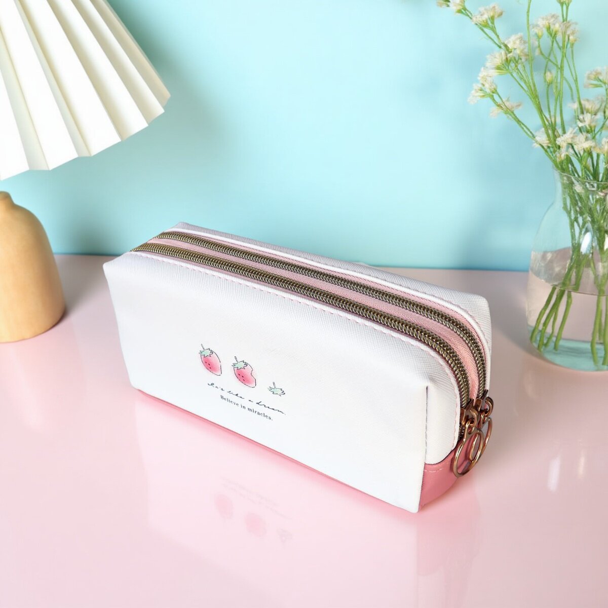 日系笔袋99creat小众复古草莓报纸ins高雅初中生高中生双层文具盒,文具电教/文化用品/商务用品,笔袋,淘宝优惠券,粉丝福利购,淘宝优惠卷