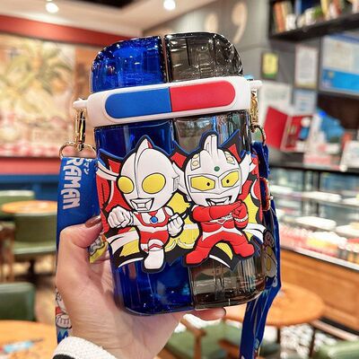 奥特曼双饮吸管儿童水杯