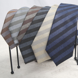 条纹手打涤丝领带学院风废土风男生女生上衣衬衫配饰帅气复古时髦