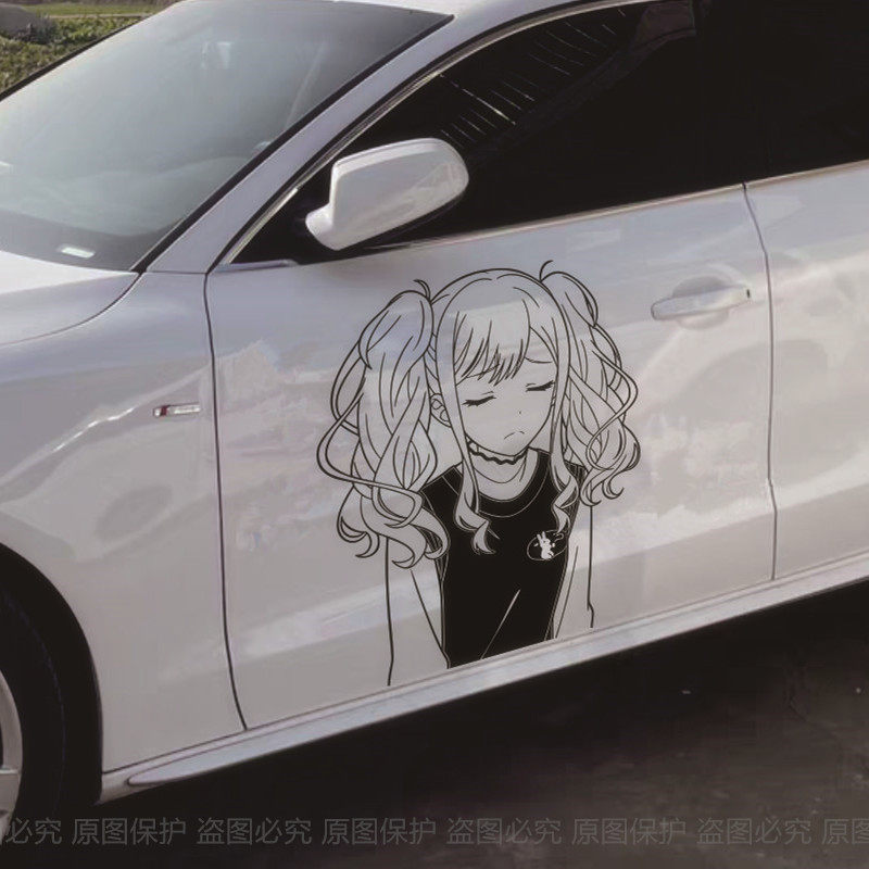 二次元动漫汽车贴纸初音歌姬miku卡通车门装饰贴痛车贴个性防水