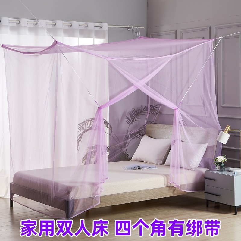老式家用加密加厚蚊帐1.8M床卧室双人床防蚊1.5米单开门方顶0.9米